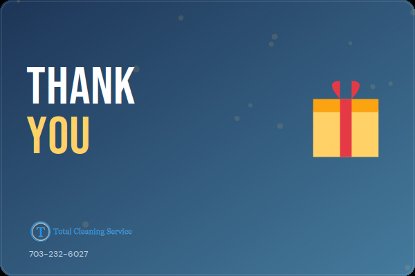 Total Cleaning Service gift card, Thank You