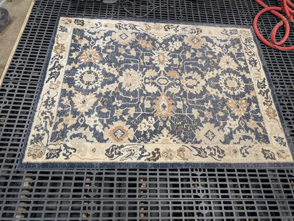 A wool rug being cleaned at our Springfield, VA facility